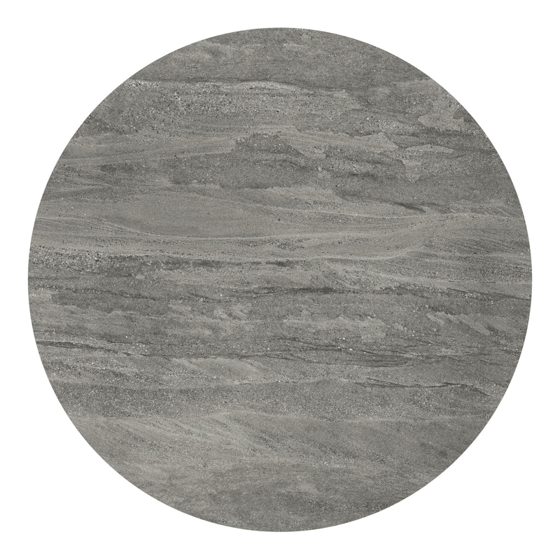 Fano tuintafel rond in beige aluminium en volkeramiek Aspen Grey - Dia. 148 x H 75 cm