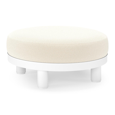 Donato lounge poef in wit aluminium met All Weather Cosytica Althea Off White kussen