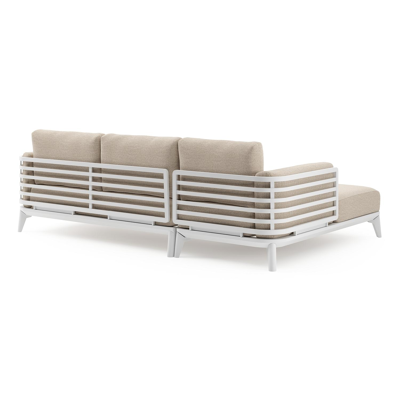 Mosa loungehoek in wit aluminium met rustic weather+ softtouch kussen