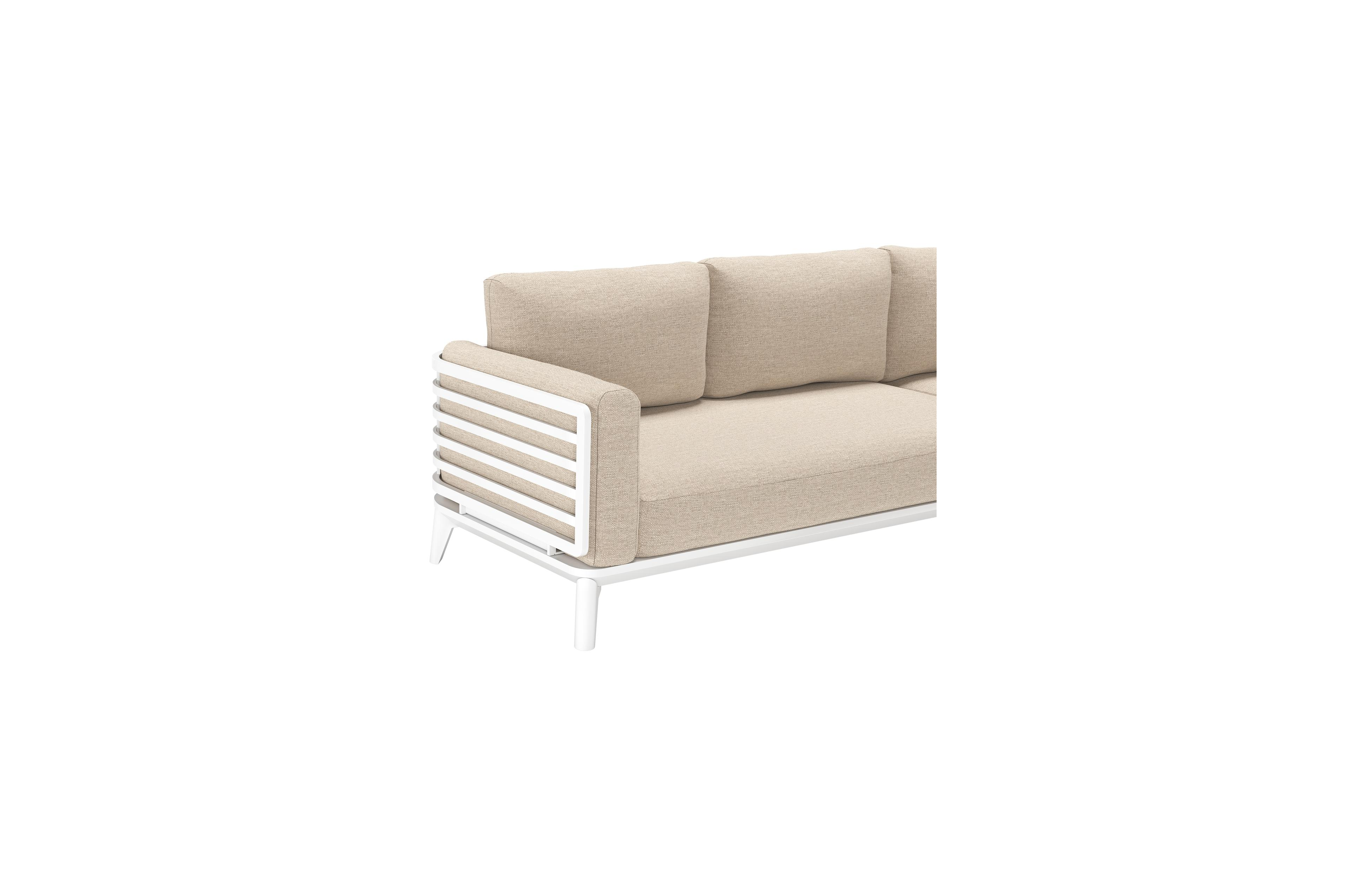 Mosa loungehoek in wit aluminium met rustic weather+ softtouch kussens