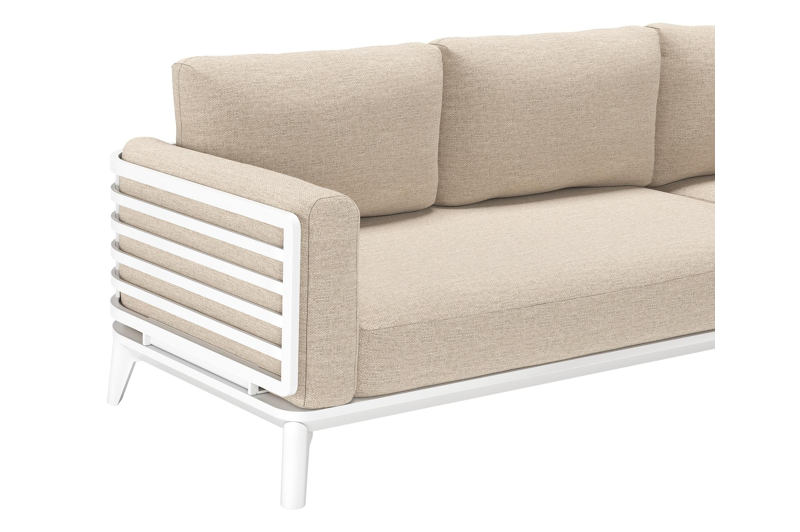 Mosa loungehoek in wit aluminium met rustic weather+ softtouch kussens