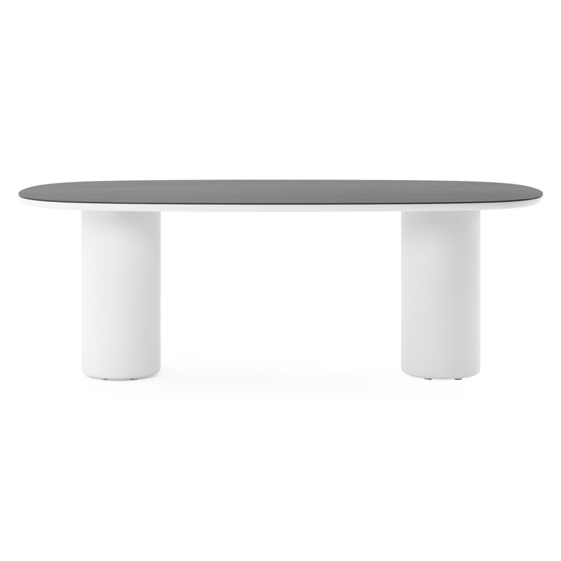 Amico tuintafel bombo in wit aluminium en volkeramiek Basalt Black - L 210 x B 110 x H 73.5 cm