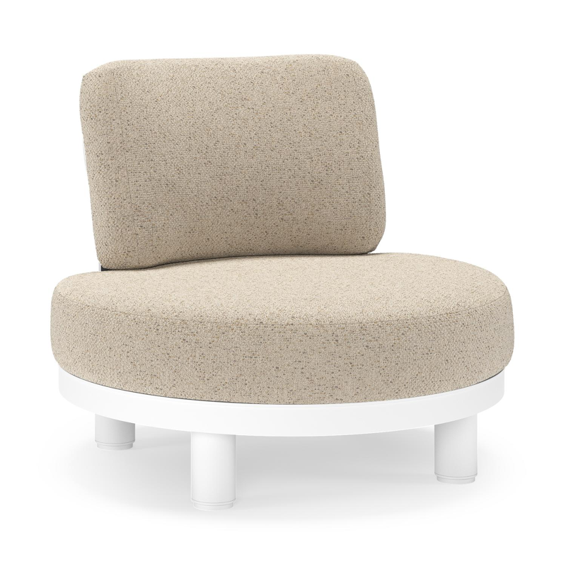 Donato loungestoel in wit aluminium met all weather cosytica Bora Desert kussen