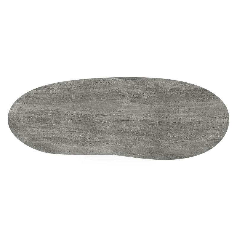 Organo tuintafel organisch in beige aluminium en volkeramiek Aspen Grey - L 320 x B 120 x H 74 cm