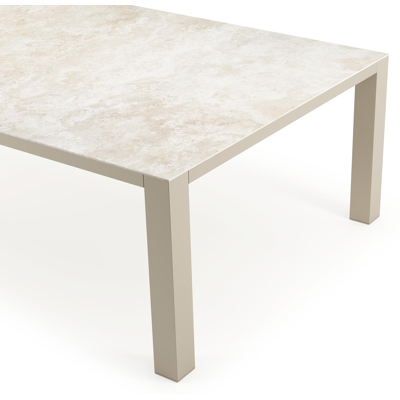 Nano XL tuintafel rechthoekig in beige aluminium en volkeramiek Rapolano L 240 x B 148 cm
