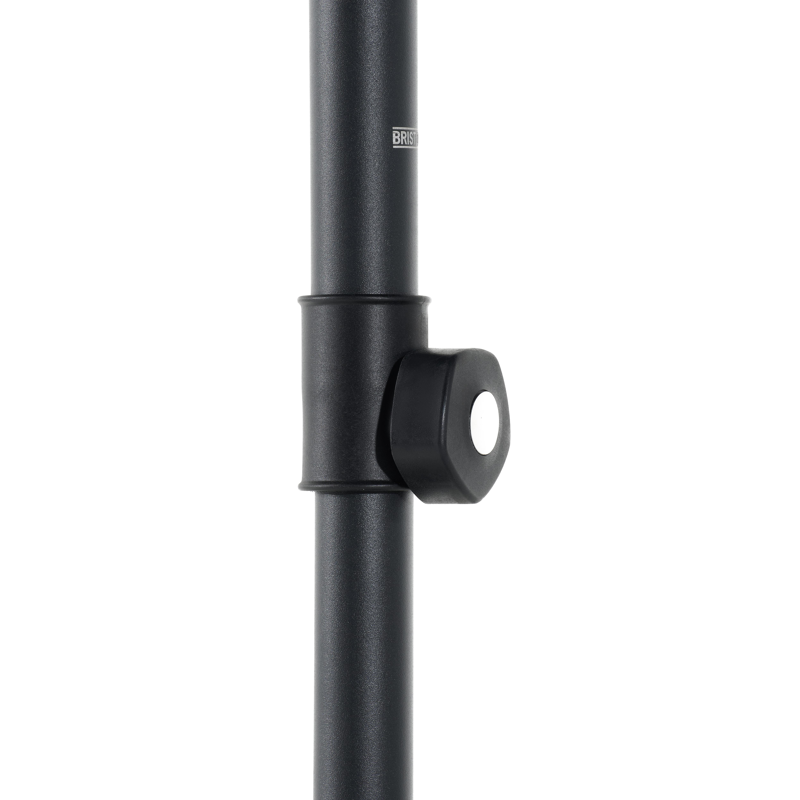 Umbria staanparasol in zwart aluminium en zwart Sunbrella® Premium parasoldoek - Dia. 250 cm met Plana parasolvoet 40 kg