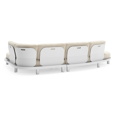 Donato loungehoek in wit aluminium met all weather cosytica Althea Off White kussen