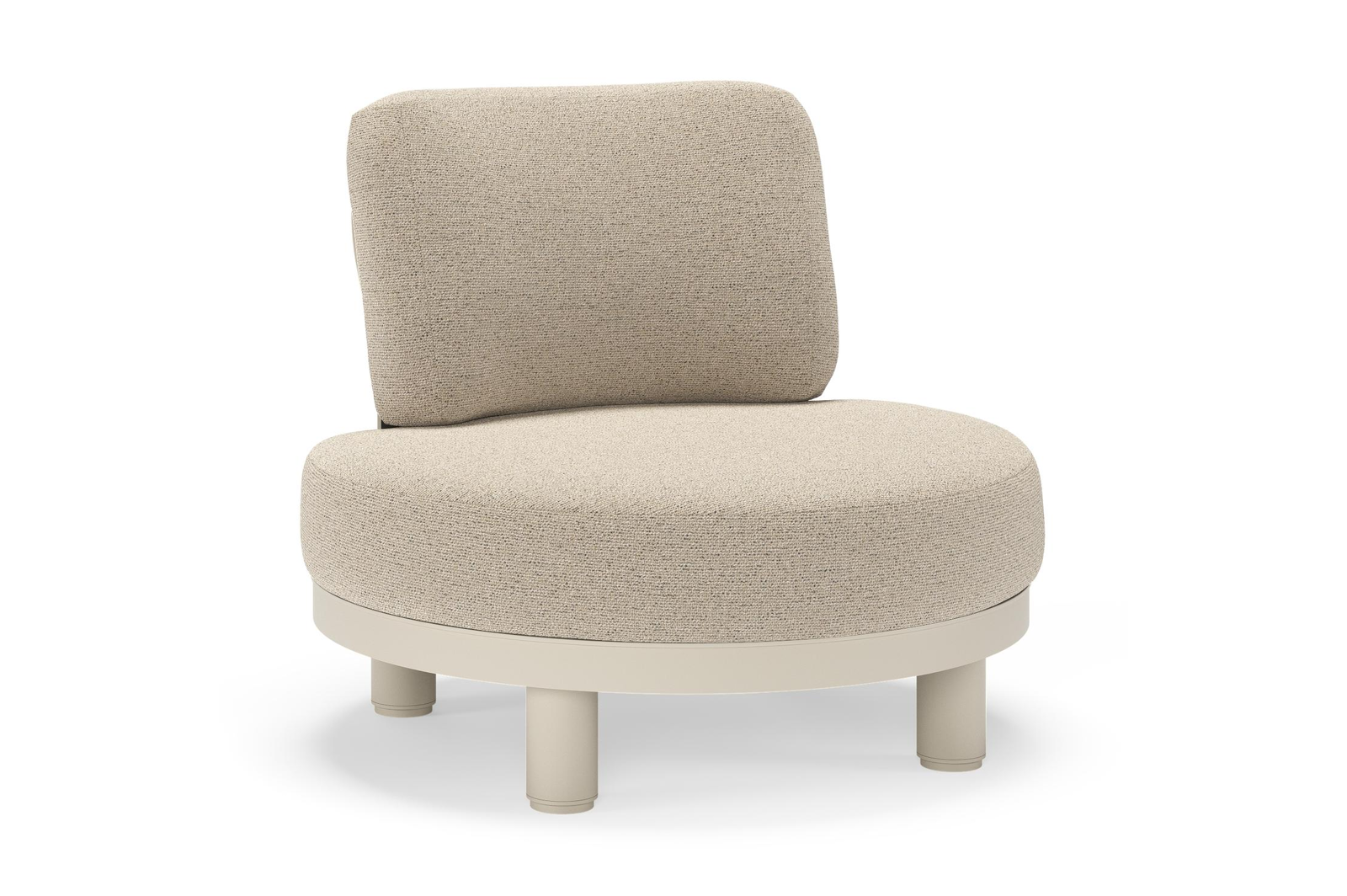 Fauteuil de jardin Donato en aluminium beige et coussins en all weather cosytica Marbella Beige