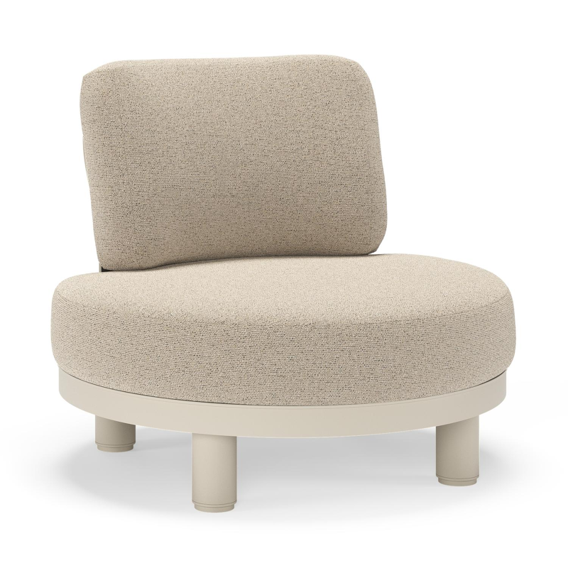 Donato loungestoel in beige aluminium met all weather cosytica Marbella Beige kussen