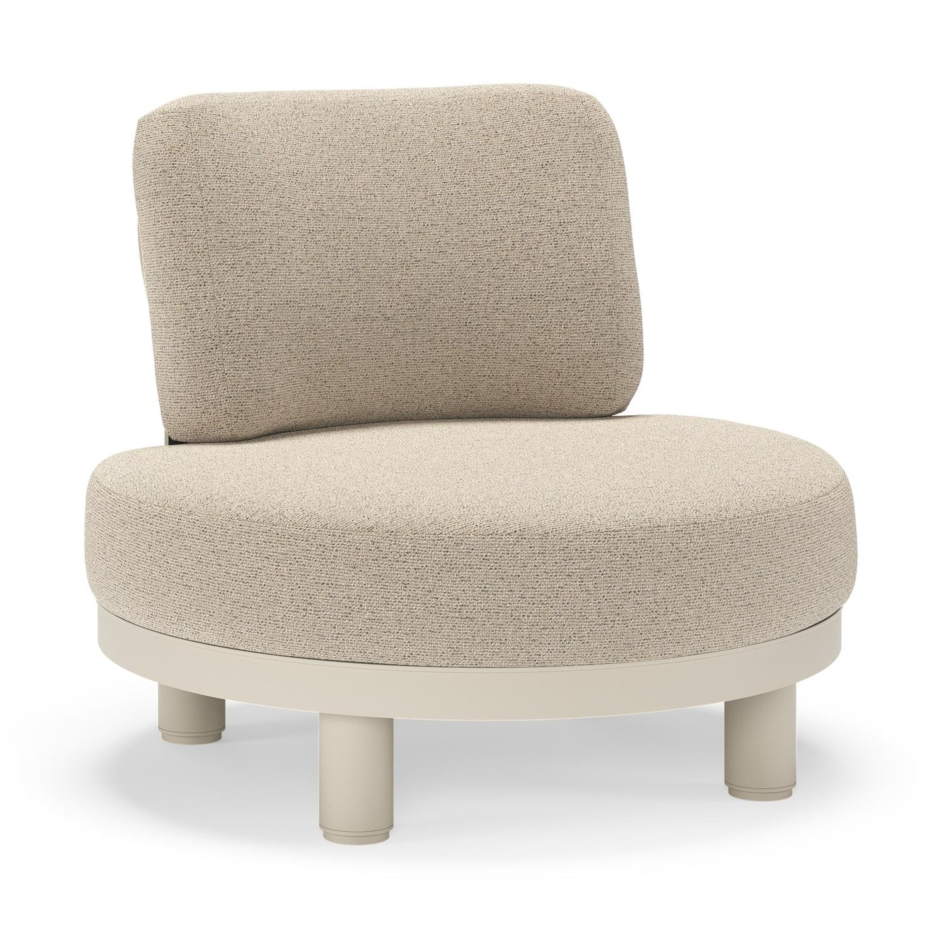 Donato loungestoel in beige aluminium met all weather cosytica Marbella Beige kussen