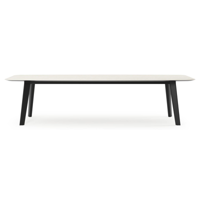 Lacrima tuintafel in zwart aluminium en volkeramiek shilin - L 315 x B 115 x H 74 cm