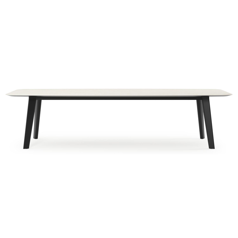 Lacrima tuintafel in zwart aluminium en volkeramiek shilin - L 315 x B 115 x H 74 cm