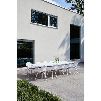 Calobra verlengbare tuintafel in wit aluminium en glas wit - L 220/330 x B 107 x H 75 cm
