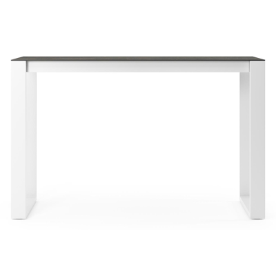 Verato bartafel in wit aluminium en volkeramiek Black Obsession - L 170 x B 70 x H 105 cm