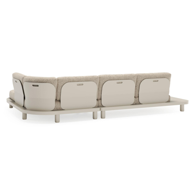 Donato loungehoek in beige aluminium met bora jungle all weather cosytica kussen