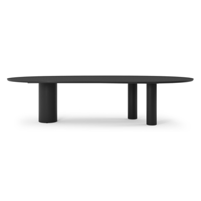 Organo tuintafel organisch in zwart aluminium en volkeramiek nero black - L 320 x B 120 x H 74 cm