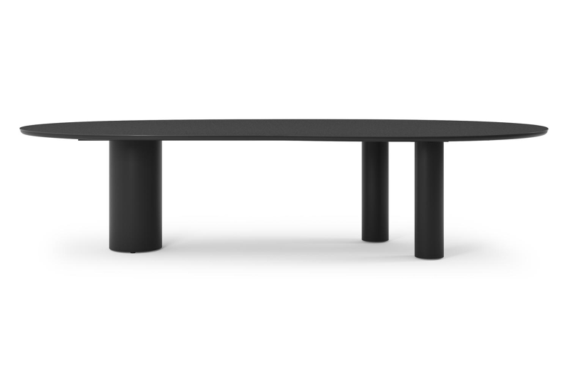 Organo tuintafel organisch in zwart aluminium en volkeramiek nero black - L 320 x B 120 x H 74 cm
