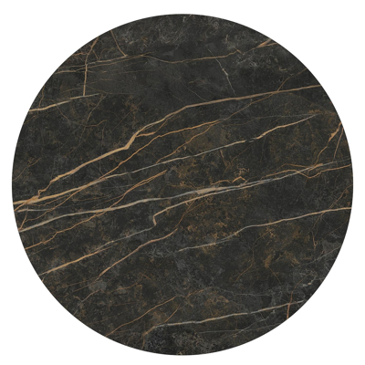 Table de jardin Fano en aluminium noir et céramique pleine black obsession - Dia. 85 x H 75 cm