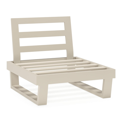 Fauteuil de jardin Modica en aluminium beige avec coussins en weather+ softtouch rustic