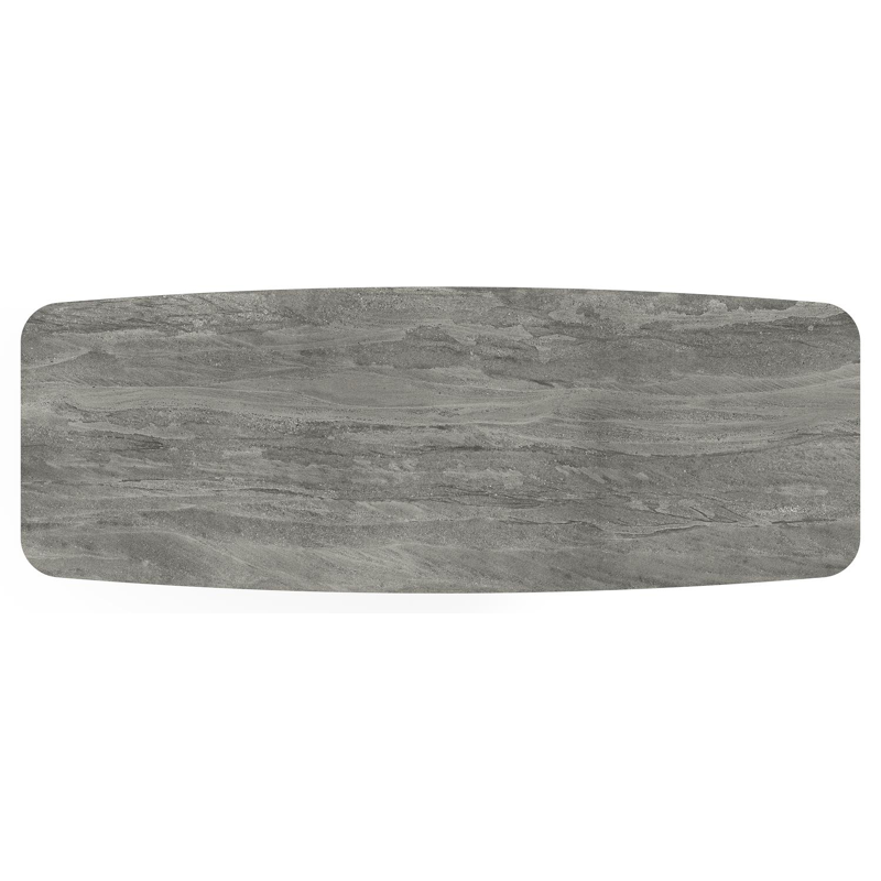 Lacrima tuintafel in zwart aluminium en volkeramiek aspen grey - L 315 x B 115 x H 74 cm