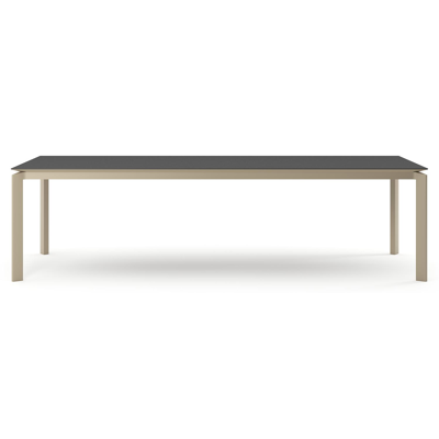 Cirello tuintafel rechthoekig in beige aluminium en volkeramiek Nero Black - L 280 x B 110 x H 74.5 cm