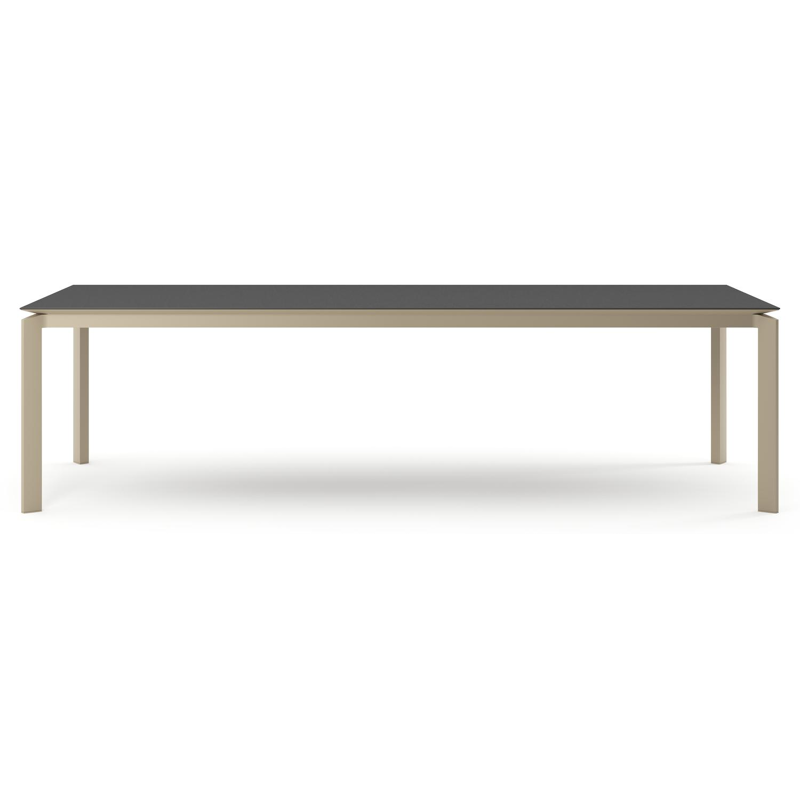 Cirello tuintafel rechthoekig in beige aluminium en volkeramiek Nero Black - L 280 x B 110 x H 74.5 cm