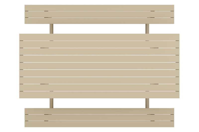 Altura picknicktafel rond in beige aluminium - L 220 x B 174 x H 74.5 cm