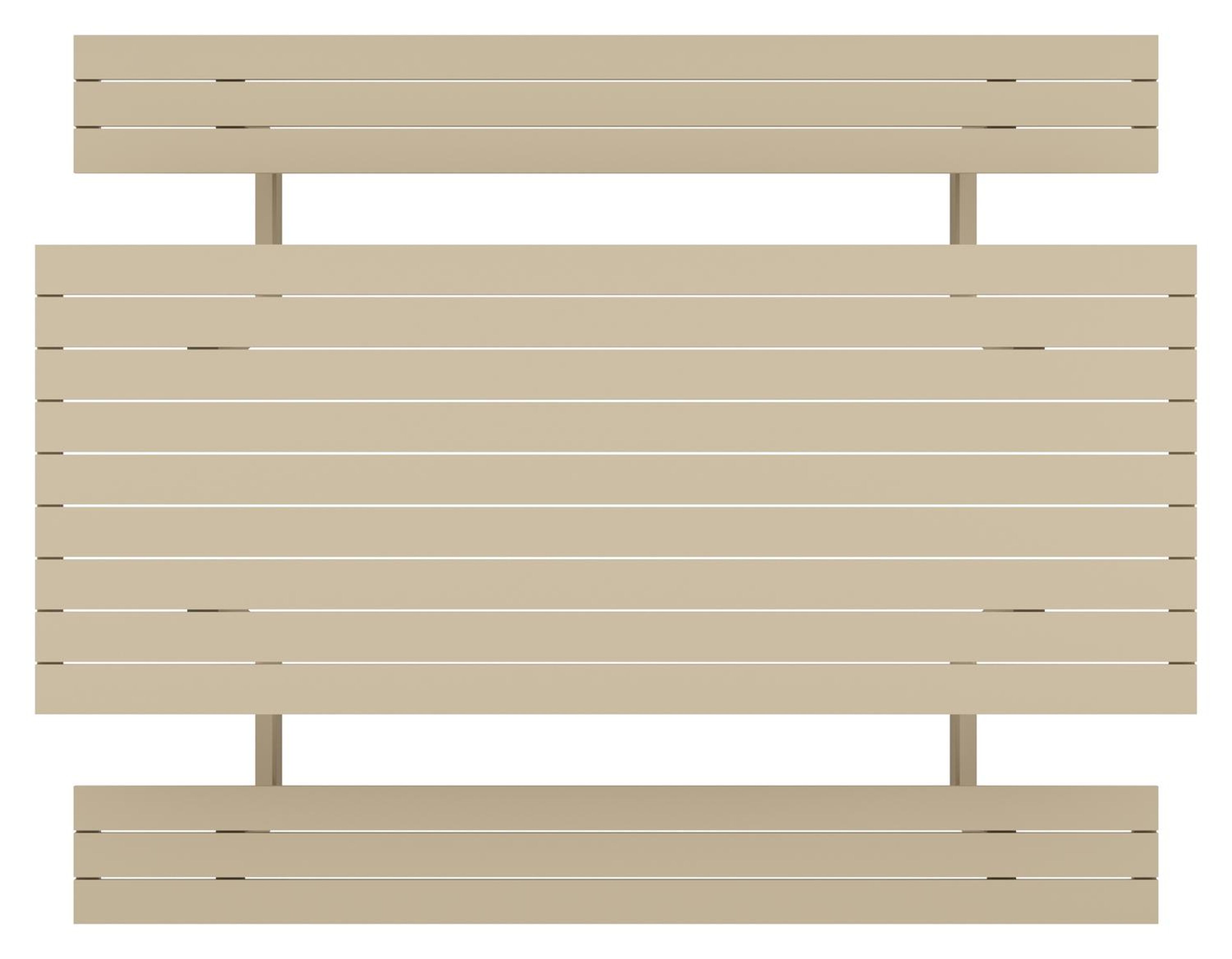 Table de pique-nique Altura ronde en aluminium beige - Lg. 220 x Lrg. 174 x Haut. 74,5 cm