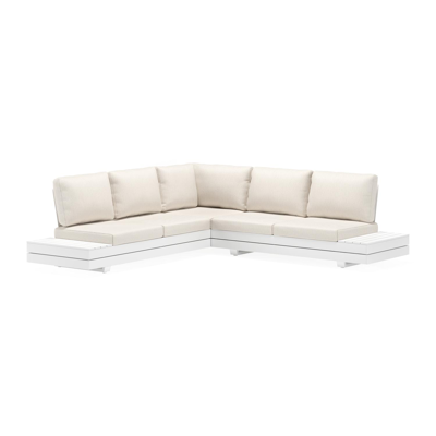 Bodino loungehoek in wit aluminium met sand weather+ softtouch kussens