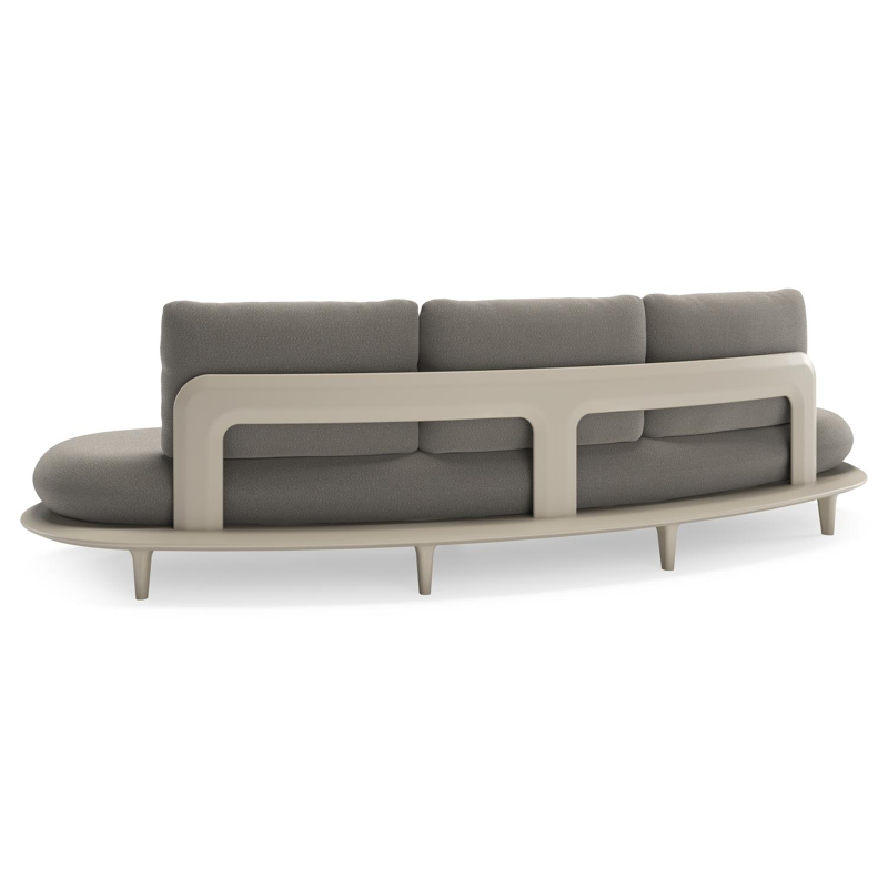 Bomero loungebank in beige aluminium met lopi silver all weather sunbrella® luxe kussen