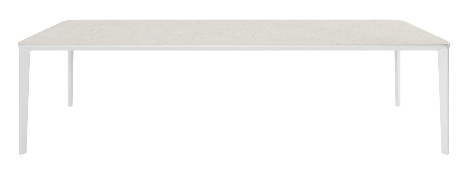 Urbino tuintafel in wit aluminium en volkeramiek shilin - L 290 x B 110 x H 75 cm