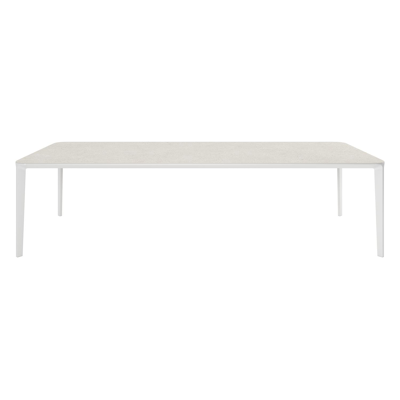 Urbino tuintafel in wit aluminium en volkeramiek shilin - L 290 x B 110 x H 75 cm