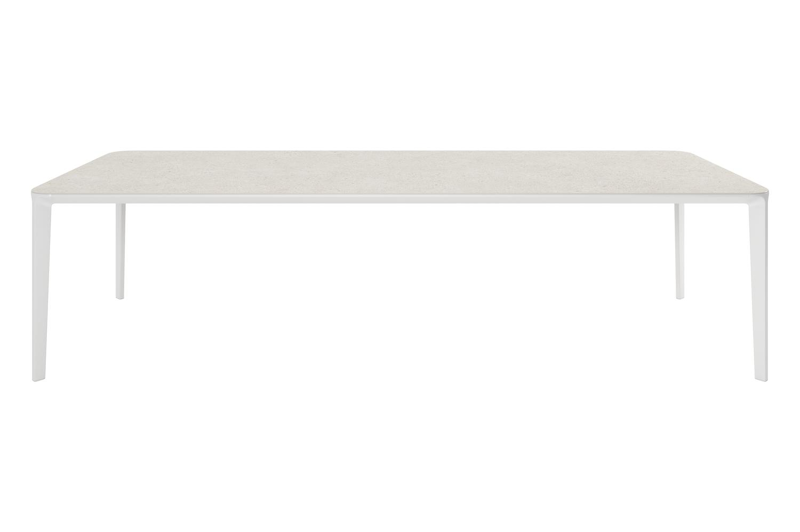 Urbino tuintafel in wit aluminium en volkeramiek shilin - L 290 x B 110 x H 75 cm