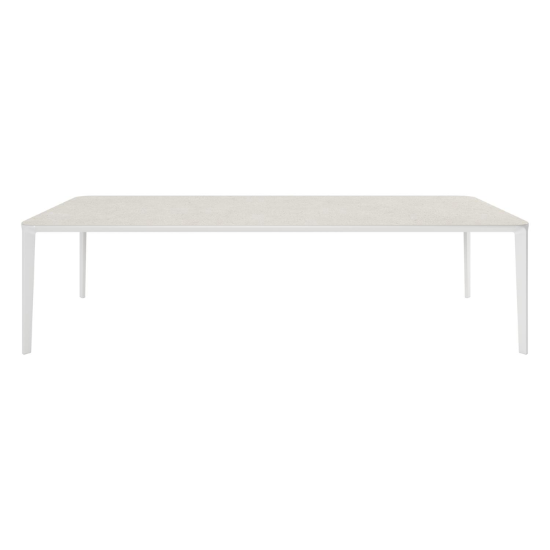 Urbino tuintafel in wit aluminium en volkeramiek shilin - L 290 x B 110 x H 75 cm