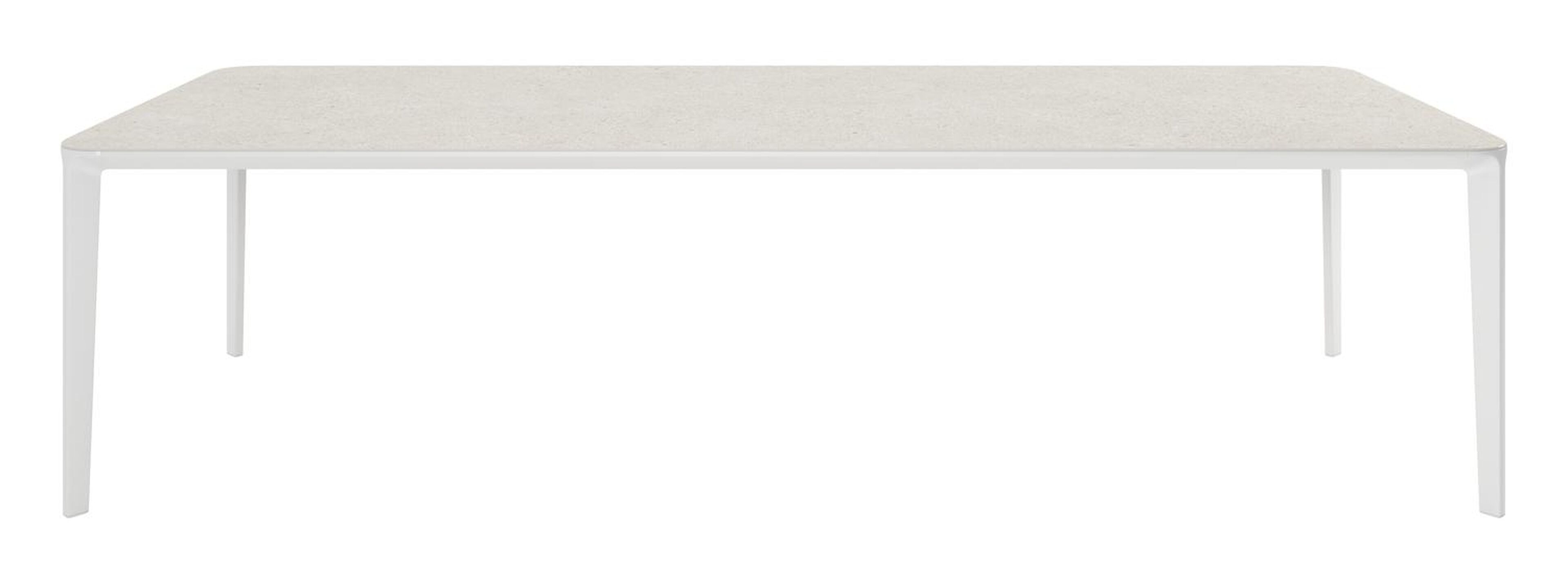 Urbino tuintafel in wit aluminium en volkeramiek shilin - L 290 x B 110 x H 75 cm