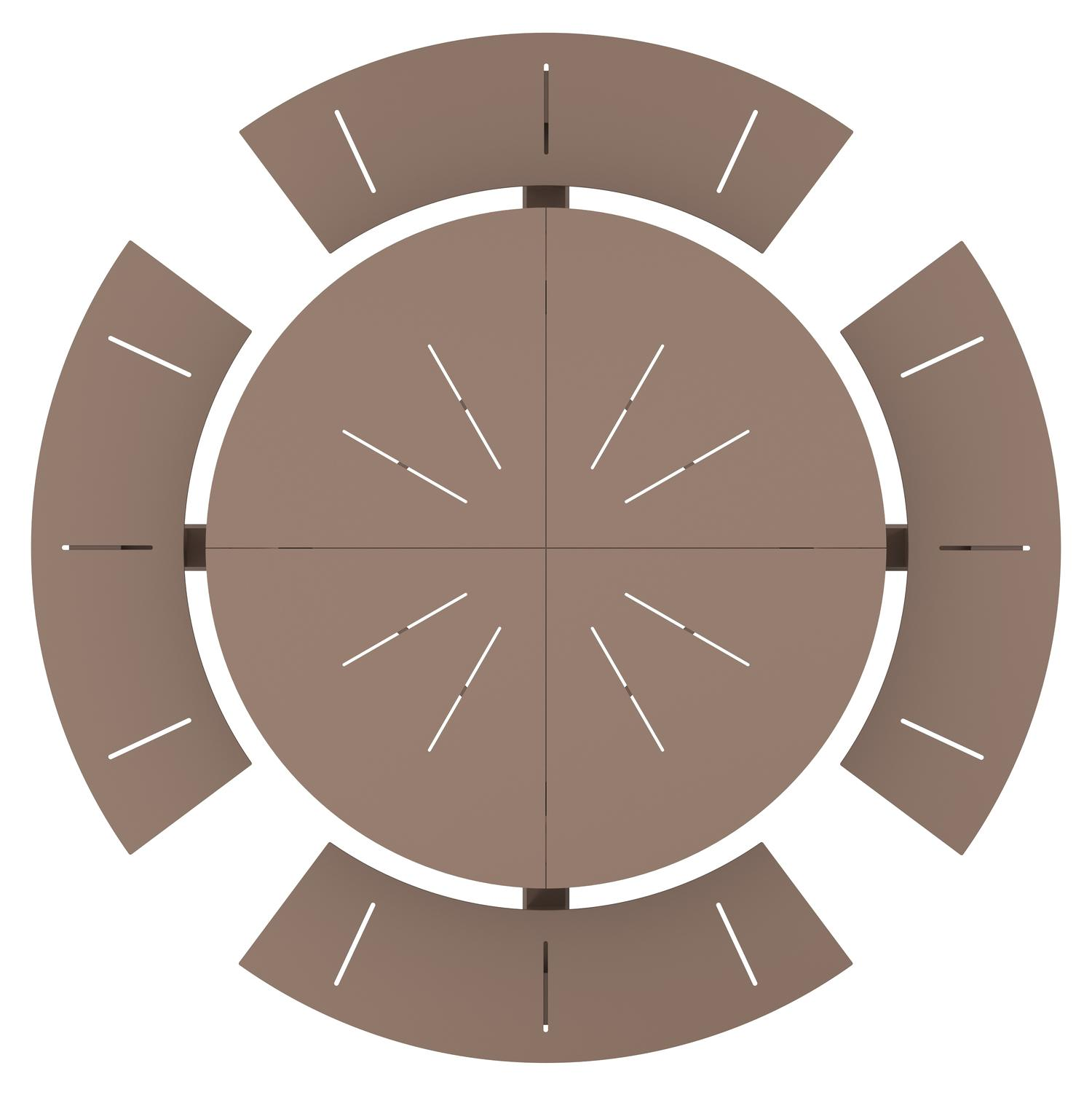 Rondino picknicktafel in taupe aluminium - Dia. 236 x H 71.5 cm