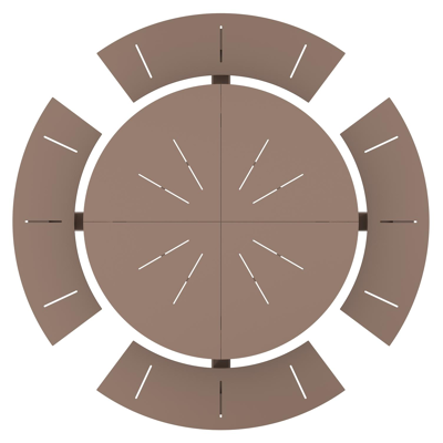 Rondino picknicktafel in taupe aluminium - Dia. 236 x H 71.5 cm