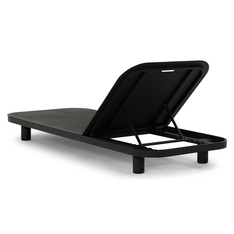 Chaise longue réglable Donato en aluminium noir et coussin en all weather Sunbrella® luxe slow farafra