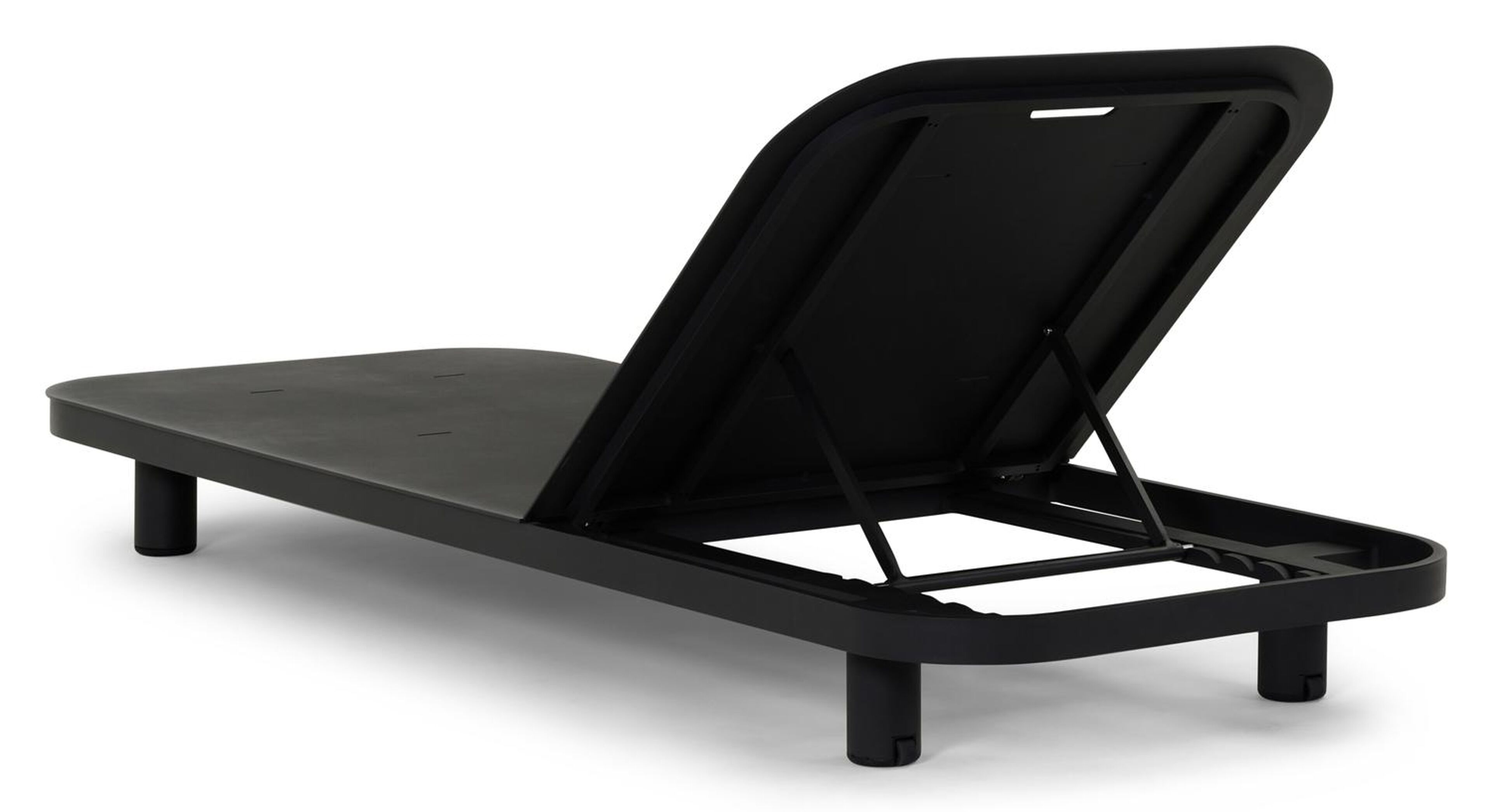 Donato verstelbaar ligbed in zwart aluminium met chartres sooty all weather sunbrella® luxe kussens