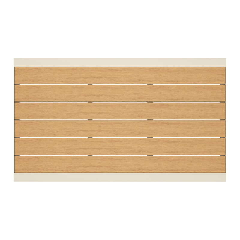 Alcudia loungetafel in beige aluminium en polywood - L 120 x B 70 x H 43 cm