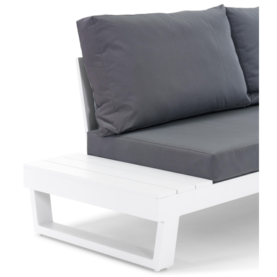 Modica loungeset in wit aluminium met grijs weather+ textilene kussens