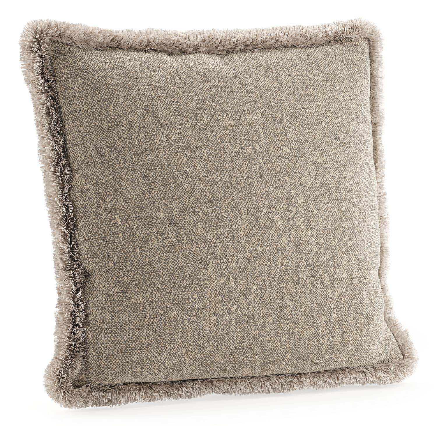 Sierkussen met franjes 45 x 45 cm in all weather sunbrella luxe chartres pewter