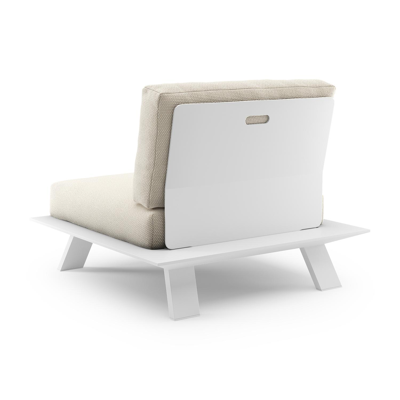 Cesano loungestoel in wit aluminium met althea off white all weather Cosytica kussen