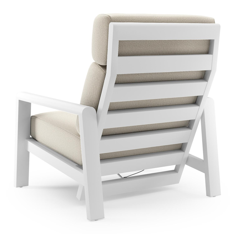 Cosenzo loungestoel in wit aluminium met althea off white all weather cosytica kussen