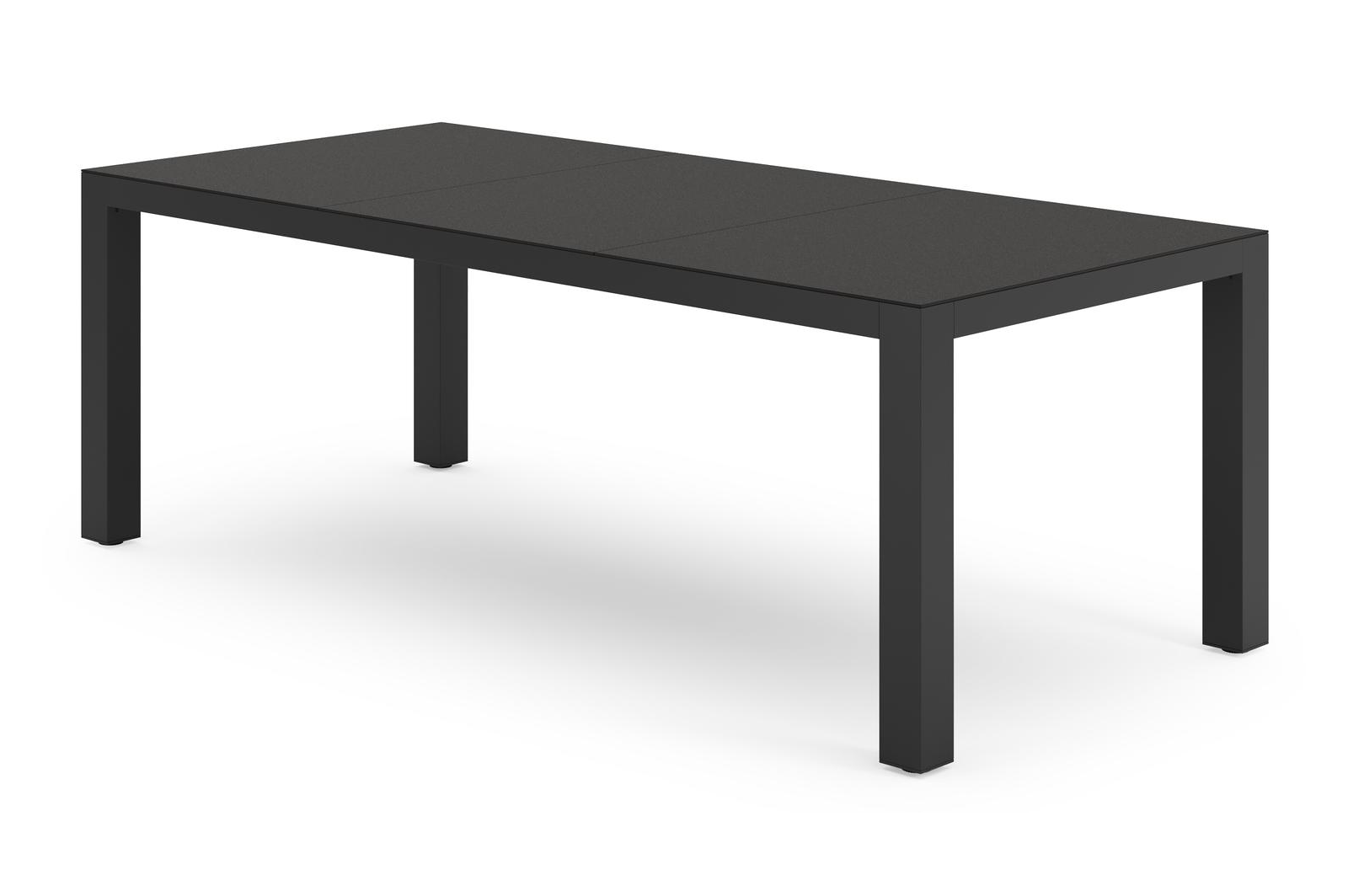 Calzo tuintafel rechthoekig in zwart aluminium en sintered stone zwart - L 220 x B 100 x H 74 cm