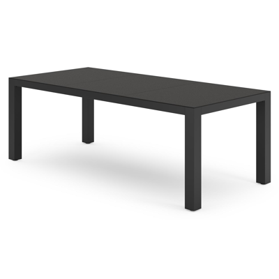 Calzo tuintafel rechthoekig in zwart aluminium en sintered stone zwart - L 220 x B 100 x H 74 cm