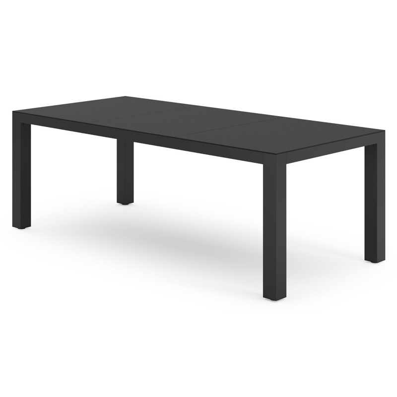 Calzo tuintafel rechthoekig in zwart aluminium en sintered stone zwart - L 220 x B 100 x H 74 cm
