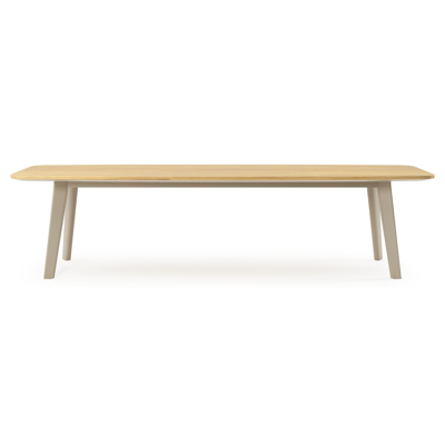 Lacirma tuintafel bootvorm in beige aluminium en teak L 315 x B 115 x H 73 cm x H 73 cm