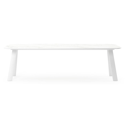 Cesano tuintafel in wit aluminium en volkeramiek calacatta - L 255 x B 115 x H 75 cm