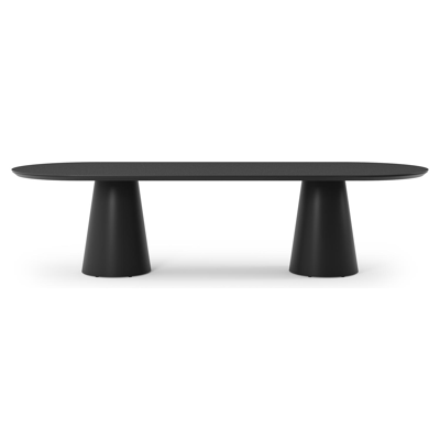 Table de jardin Donato en aluminium noir et céramique pleine nero black - Lg 300 x Larg. 110 x H 74 cm